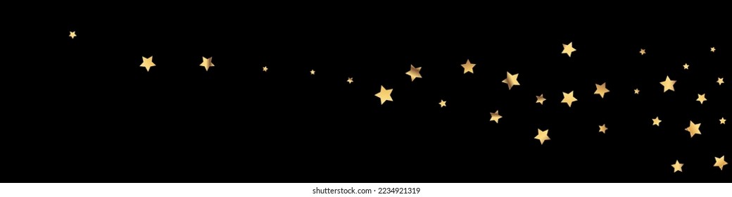 Golden Serpentine Vector Black Panoramic Background. Luxurious Swirl Modern Invitation. Glitter Golden Texture. Brush Falling Postcard.