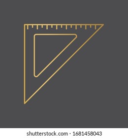 golden setsquare icon- vector illustration
