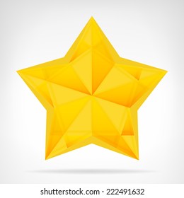 golden shaded star web element isolated vector illustration