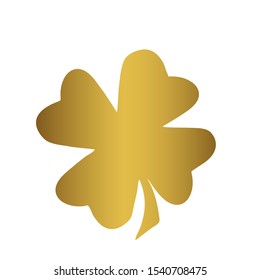 Golden Shamrock Clover Vector Icon St Stock Vector (Royalty Free ...