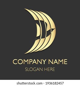 Golden shape bird logo for your company design ideas