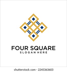 golden shape and monochromatic one. Abstract emblem, design concept, logo, logotype element for template.