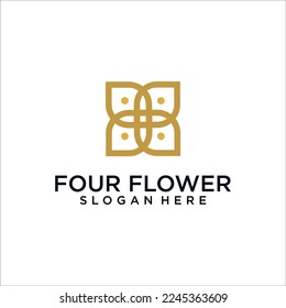 golden shape and monochromatic one. Abstract emblem, design concept, logo, logotype element for template.