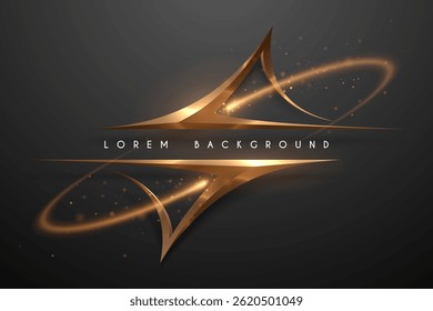 Golden shape template with light effects