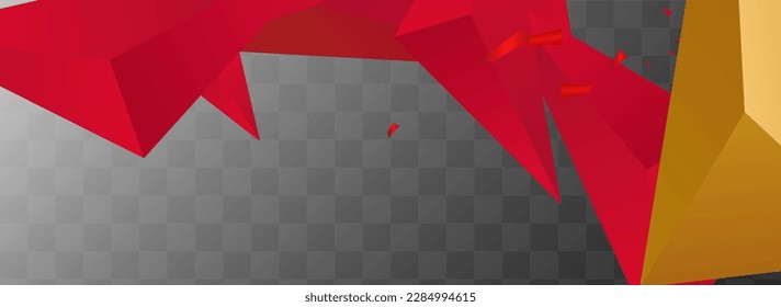 Golden Shapes Creative Vector Transparent Panoramic Background. Abstract Design. Luxury Trendy Pyramid Card. Technology Presentation.