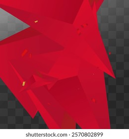 Golden Shapes Modern Vector Transparent  Background. Creative Catalog. Burgundy Minimal Triangle Design. Dynamic Brochure.