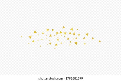 Golden Shard Bridal Transparent Background. Festive Shards Texture. Gold Sparkle Isolated Pattern. Dust Falling Backdrop.