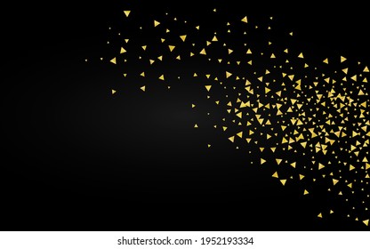 Golden Shards Festive Black Background. Happy Sparkle Texture. Gold Rain Falling Backdrop. Shard Christmas Background.
