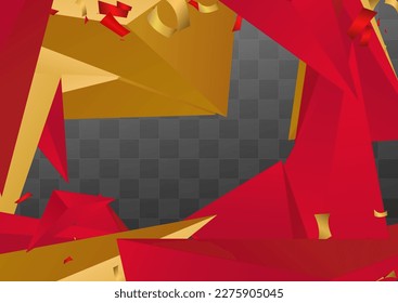 Golden Shards Geometrischer Vektortransparenter Hintergrund. Moderner Katalog. Abdeckung für Burgund-Grafikelemente. Kreatives Muster.