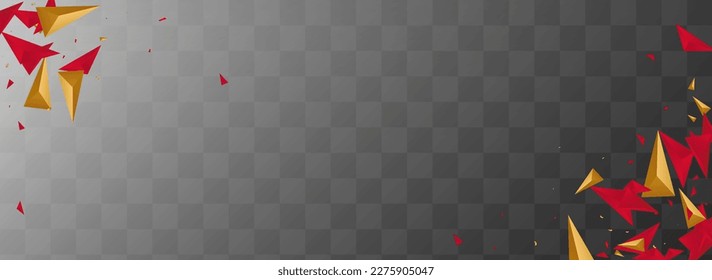 Golden Shards Modern Vector Transparent Panoramic Background. Dynamic Pattern. Luxury Abstract Elements Cover. Creative Card.