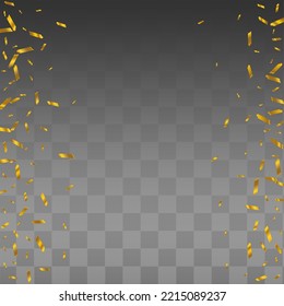 Fondo transparente del vector de los ejes dorados. Ilustración De La Caída De Un Golpe Brillante. Banner Swirl Modern. Postales del Aniversario del Polvo.