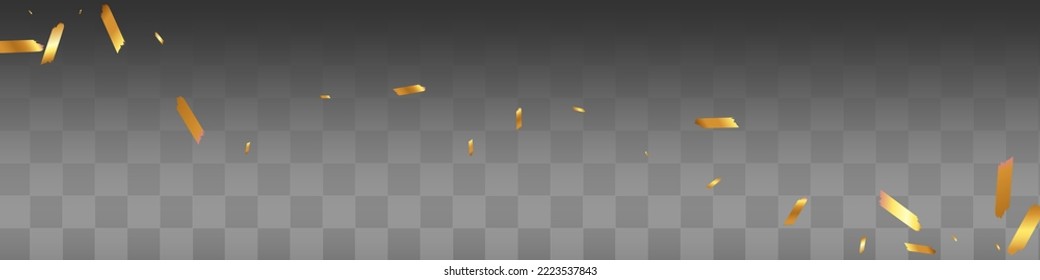 Vector De Sombras Doradas Fondo Panorámico Transparente. Banner de lujo Gold Paint. Tarjeta de novia Swirl. Postal brillante de Confetti.