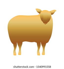 golden sheep manger animal character vector illustration design