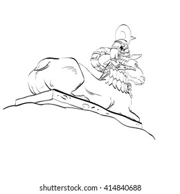 Golden sheep statue animal fairy