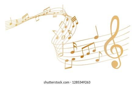 Music Melody Notes Treble Clef Sharp Stock Vector (Royalty Free ...