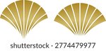 Golden Shell Fan Vector Set with Elegant Art Deco Style and Metallic Gradient Finish