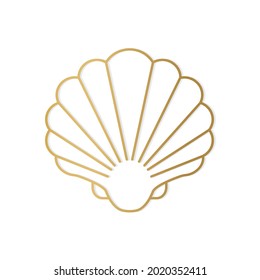 golden shell icon- vector illustration