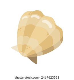 Golden shell vector illustration on white background.