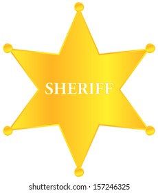 Golden Sheriff Star Badge Vector