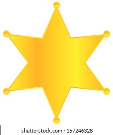 Golden Sheriff Star Badge Vector