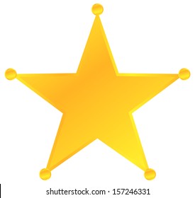 Golden Sheriff Star Badge Vector