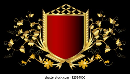 diseño de escudo dorado