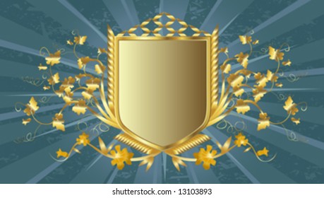 diseño de escudo dorado