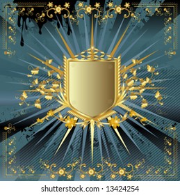 diseño de escudo dorado