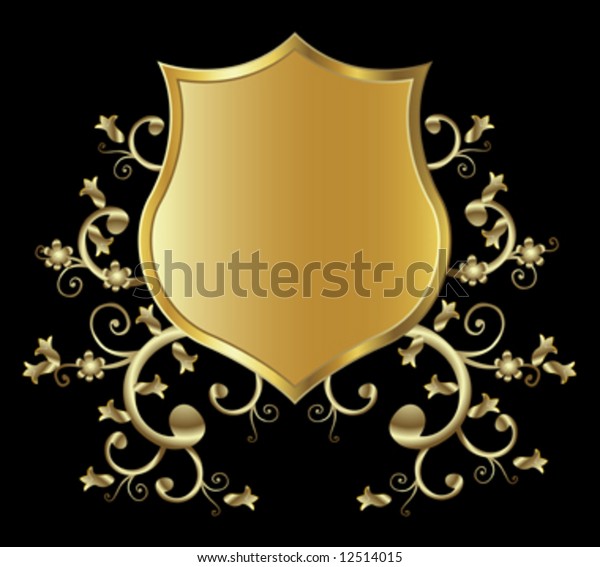 Golden Shield Design Stock Vector (Royalty Free) 12514015