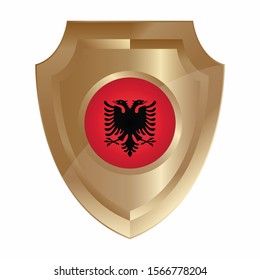 Golden Shield Design Collection Albania Flags Stock Vector (Royalty ...