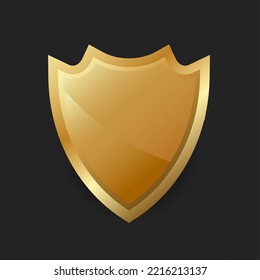 Golden shield emblem badge vector