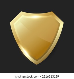 Golden shield emblem badge vector