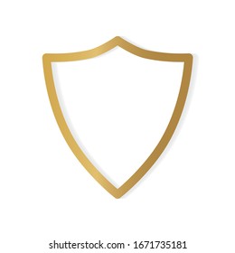 golden shield icon- vector illustration