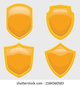 Golden Shield Illustration Set Vector