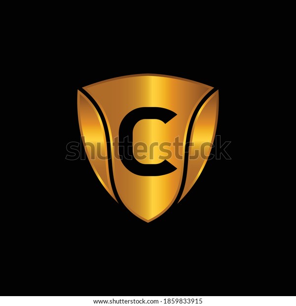 Golden Shield Logo\
Design for Letter C. Vector Realistic Metallic logo Template Design\
for Letter C. Golden Metallic Logo. Logo Design for car, safety\
companies and others.