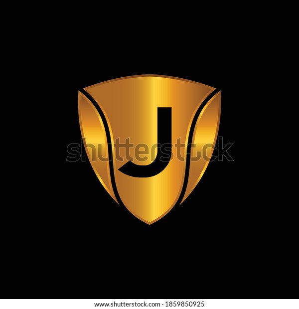 Golden Shield Logo\
Design for Letter J. Vector Realistic Metallic logo Template Design\
for Letter J. Golden Metallic Logo. Logo Design for car, safety\
companies and others.