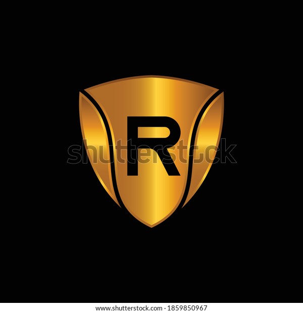 Golden Shield Logo\
Design for Letter R. Vector Realistic Metallic logo Template Design\
for Letter R. Golden Metallic Logo. Logo Design for car, safety\
companies and others.