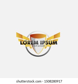 golden shield logo icon for security and technology company
