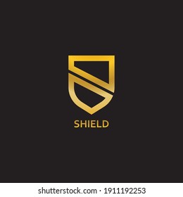 diseño de iconos vectores de logotipo de escudo dorado 