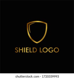Golden shield luxury emblem sign vector