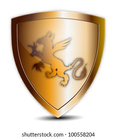 Golden Shield with Ornament