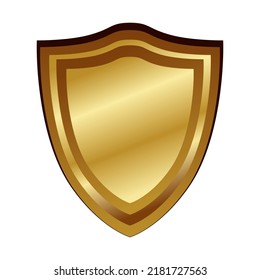 Golden shield. Protection. golden gradient. Vector