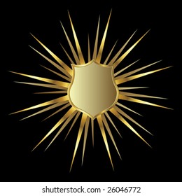 golden shield with rays