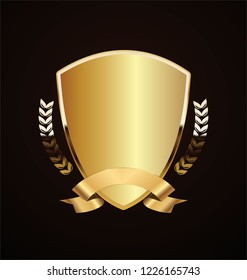 Golden shield retro design