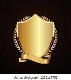 Golden shield retro design