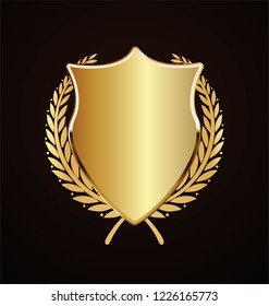 Golden shield retro design