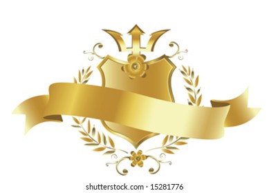 golden shield and ribbon