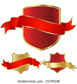 golden shield and ribbon