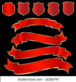 golden shield and ribbon