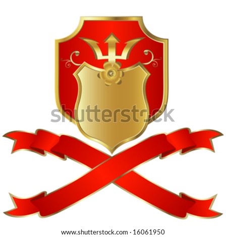 golden shield and ribbon